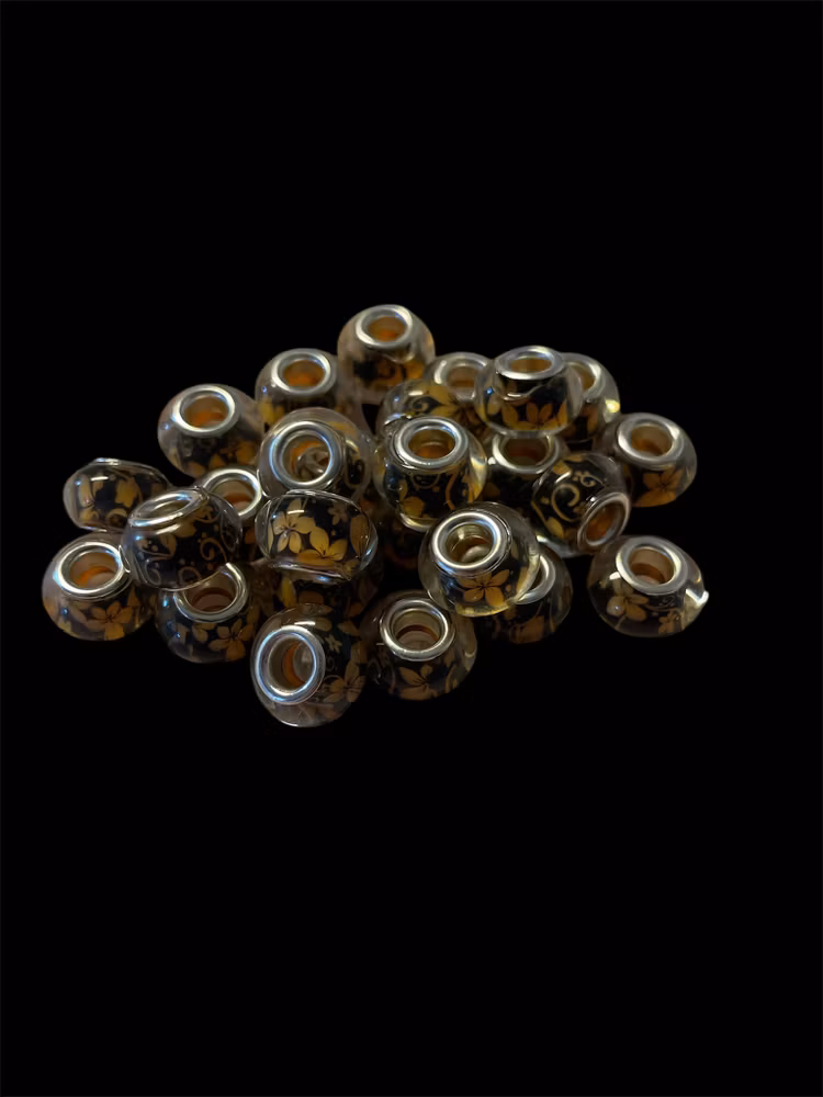 Akrylpärla med stort hål, mix, 9x14mm - 20st