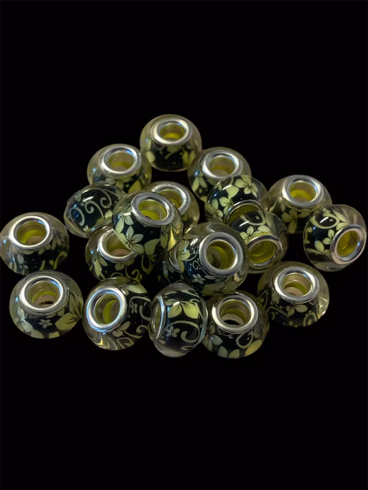 Akrylpärla med stort hål, mix, 9x14mm - 20st