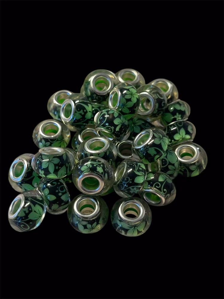 Akrylpärla med stort hål, mix, 9x14mm - 20st
