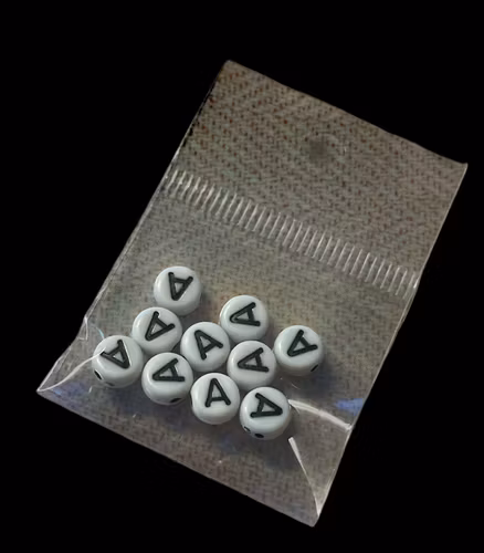 Bokstavspärla, 7mm, vit, A - 10st