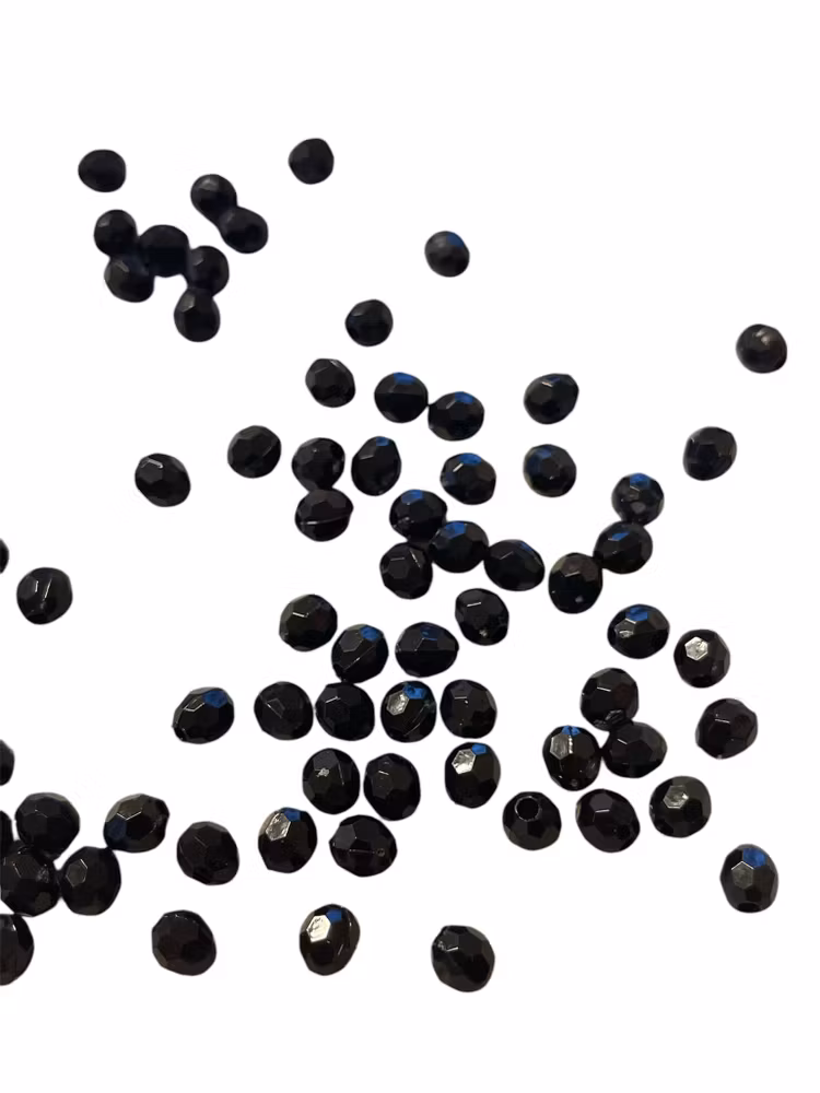 Facetterad, 6mm, svart - 100st