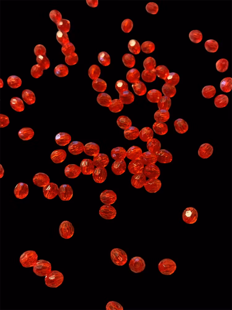 Facetterad, 6mm, röd - 100st