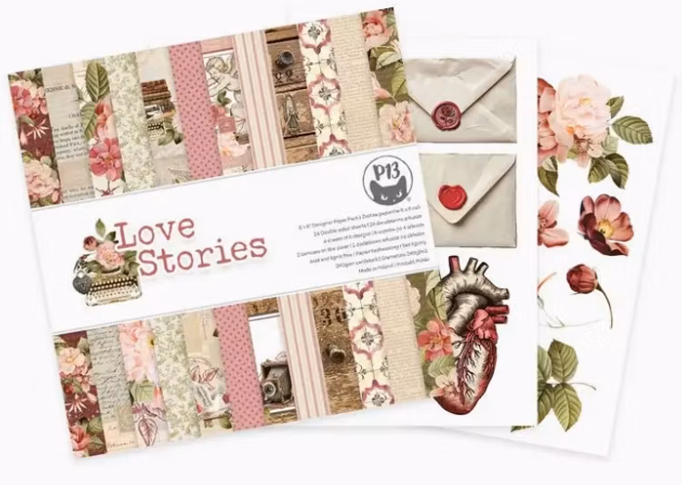 P13 Paper pad - Love stories (15x15cm)