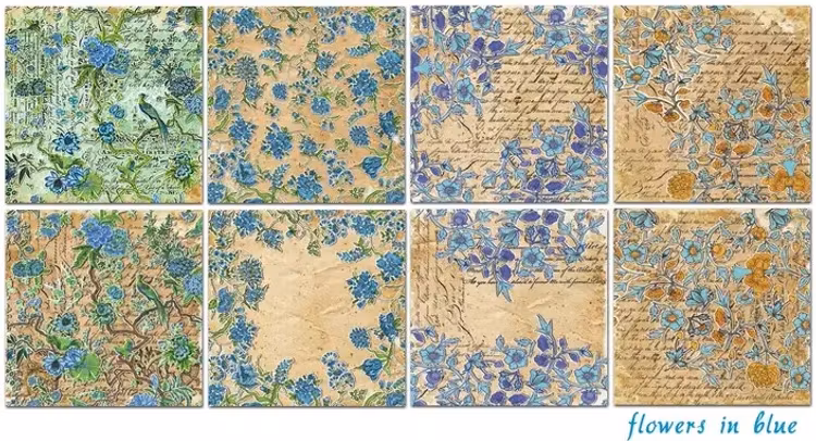 Decorer - Flowers in blue (15x15cm)