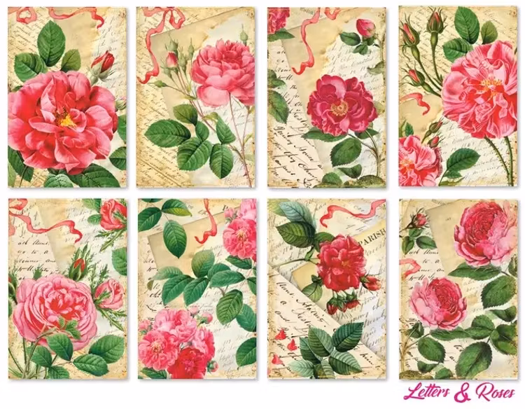 Decorer Mini - Letters and roses (7x10,8cm)