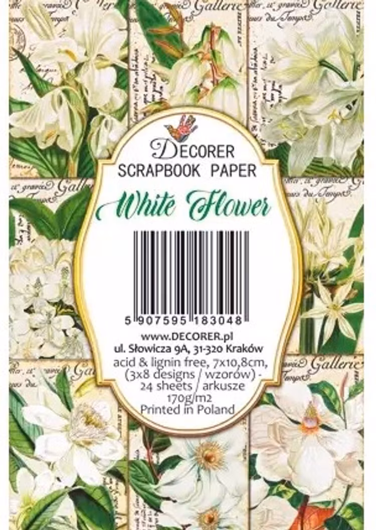 Decorer Mini - White flower (7x10,8cm)