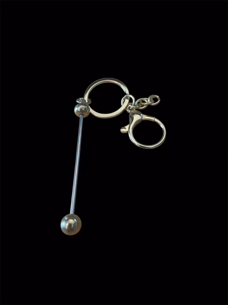 Pärlbar nyckelring - guld