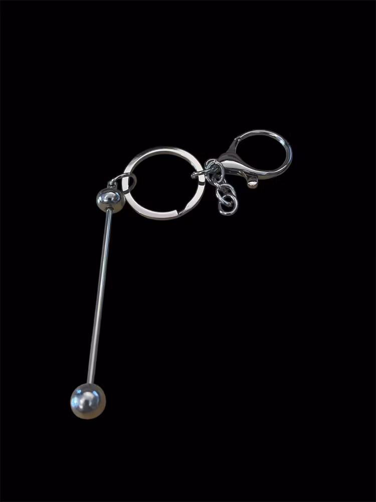 Pärlbar nyckelring - silver