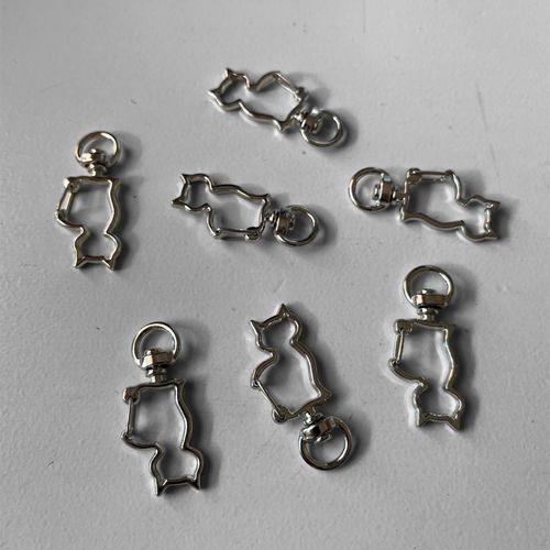 Nyckelring, katt - silver