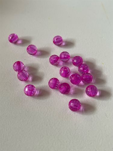 Transparent multi-facetterad, rosenröd, 8mm - 50 st