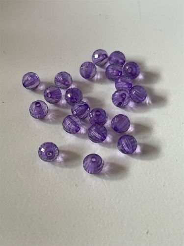 Transparent multi-facetterad, lila, 8mm - 50 st