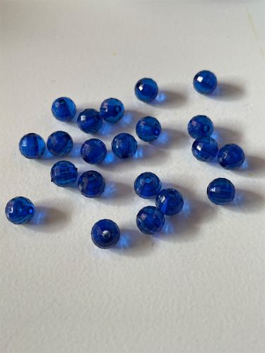 Transparent multi-facetterad, blå, 8mm - 50 st