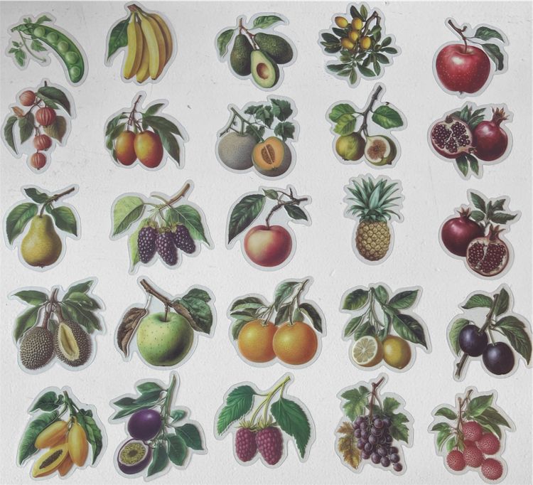 Klistermärken - Frukt & grönt - 25st