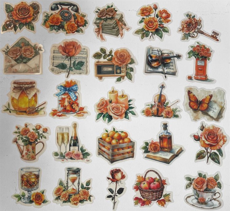 Klistermärken - Orange mix - 25st