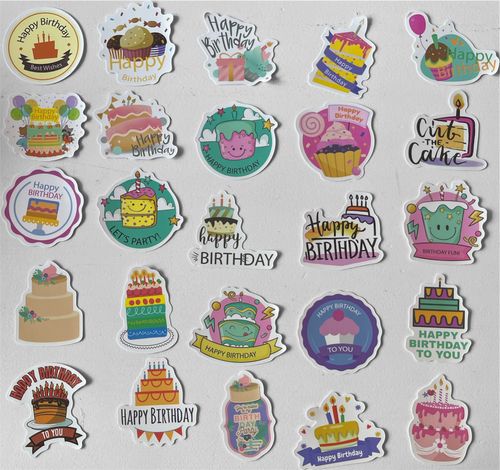 Klistermärken - Happy birthday - 25st