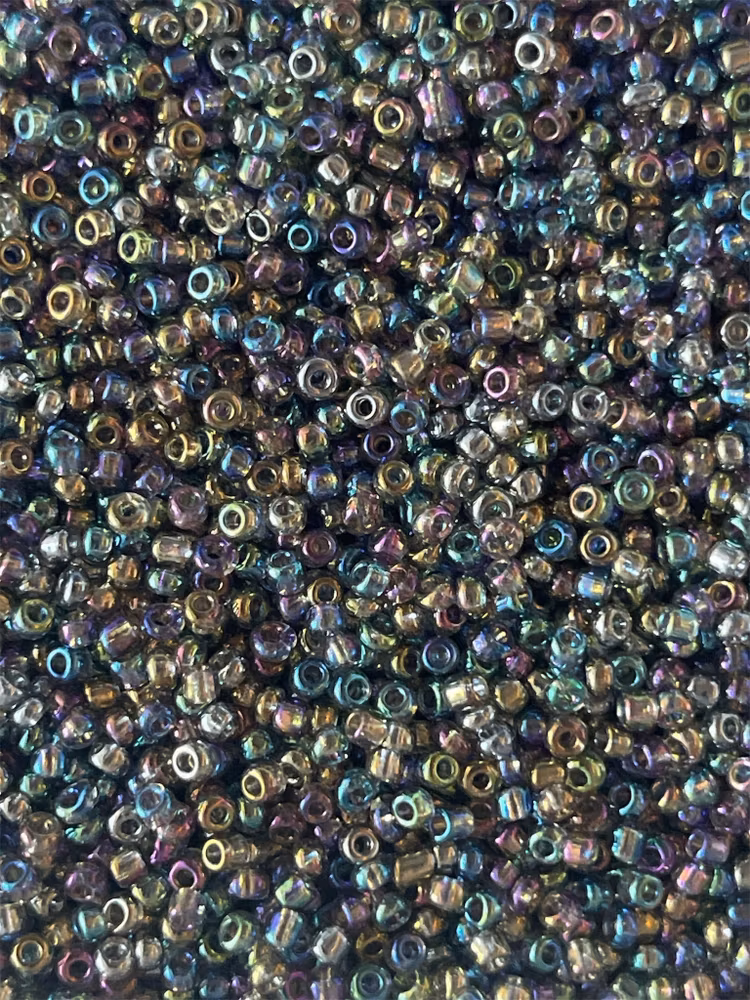 Glaspärla, grå-metallic, 2mm - 20g - Ca 1700st