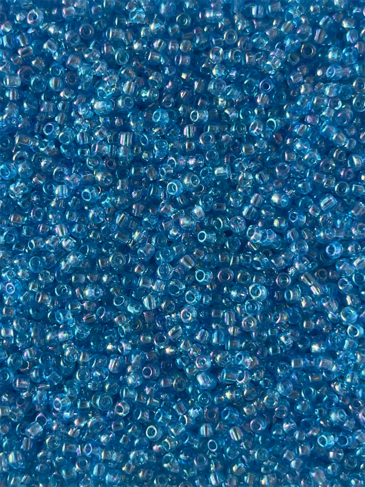 Glaspärla, ljusblå, 2mm - 20g - Ca 1700st