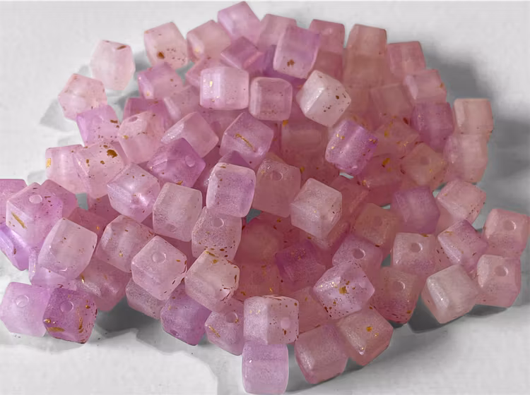 Frostad fyrkant, ljuslila, 8mm - 50st