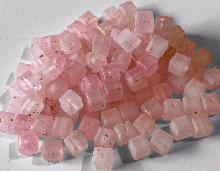 Frostad fyrkant, rosa, 8mm - 50st