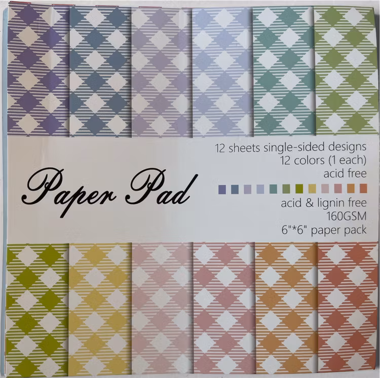 Mönstrad paper pad, ensidig - 15cmx15cm