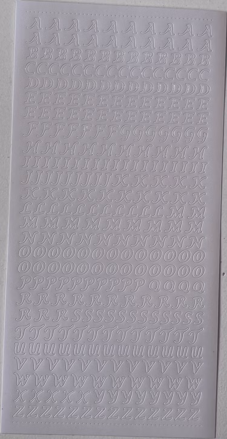 Klistermärken - Bokstäver, vit - 2st