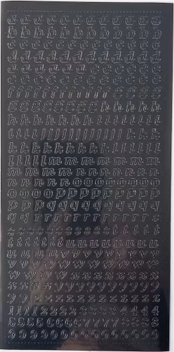 Klistermärken - Bokstäver, svart - 2st