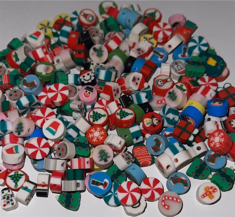 Julmix i polymerlera, 8-12mm - 50st