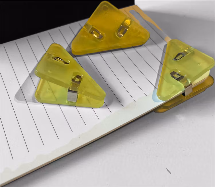 Hörnklämma - gul transparent
