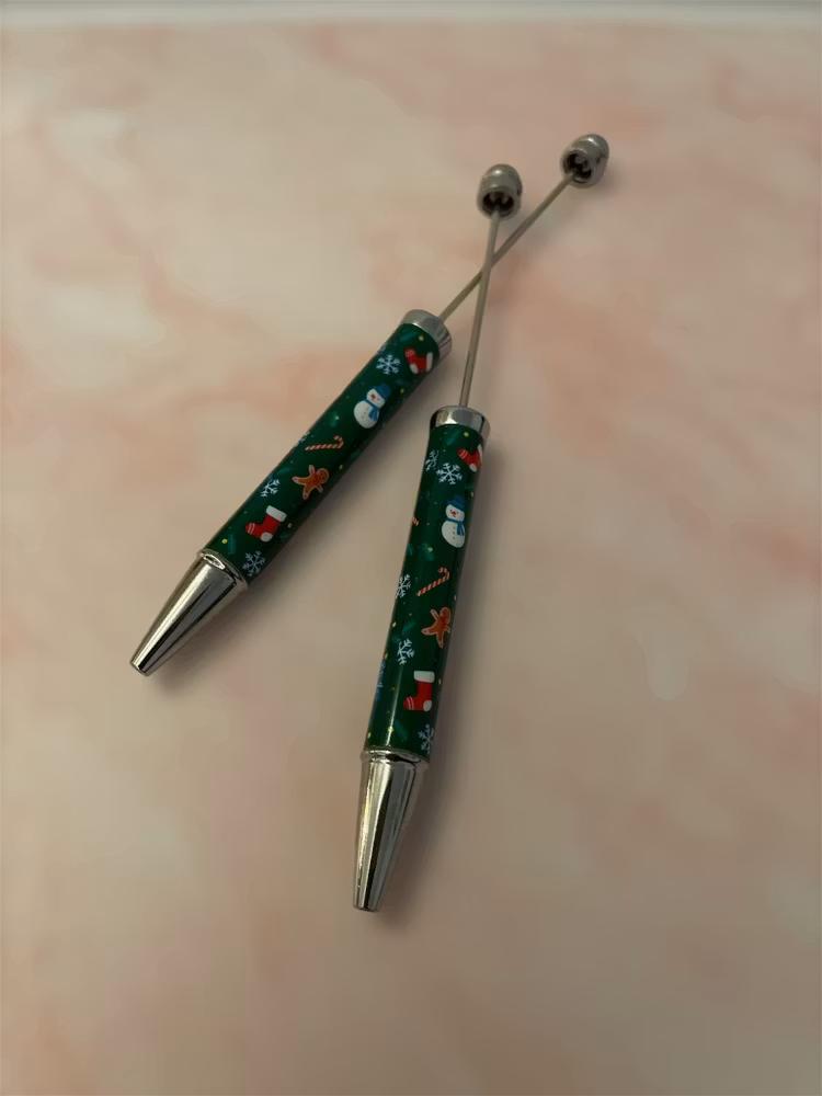 Pärlbar penna, jul - Grön