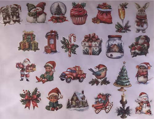 Klistermärken - Retro jul - 25st