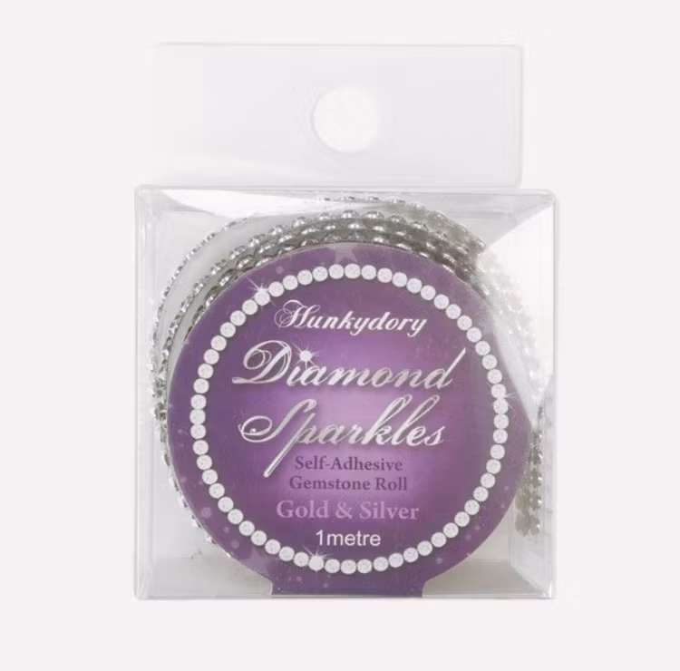 Självhäftande med rhinestones - 1m