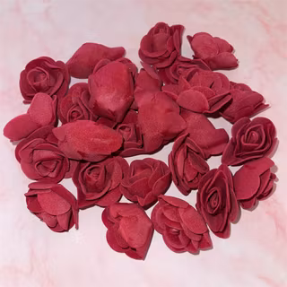 Skumrosor, 4cm, mörkröd - 50st