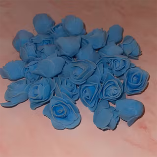 Skumrosor, 4cm, ljusblå - 50st