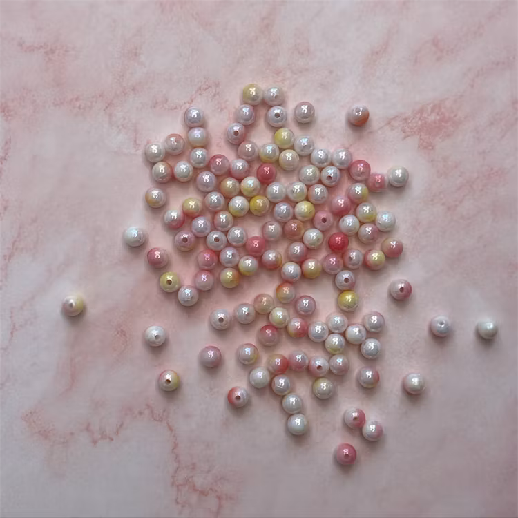 Gradient, 6mm, röd/gul/vit - 50st