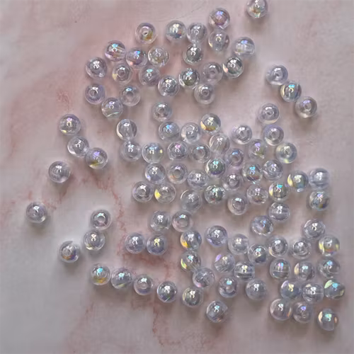 Bubbelpärla, 6mm, transparent - 50st