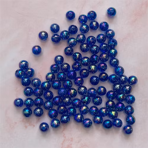 Bubbelpärla, 6mm, mörkblå - 50st