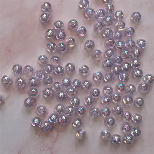 Bubbelpärla, 6mm, ljuslila - 50st