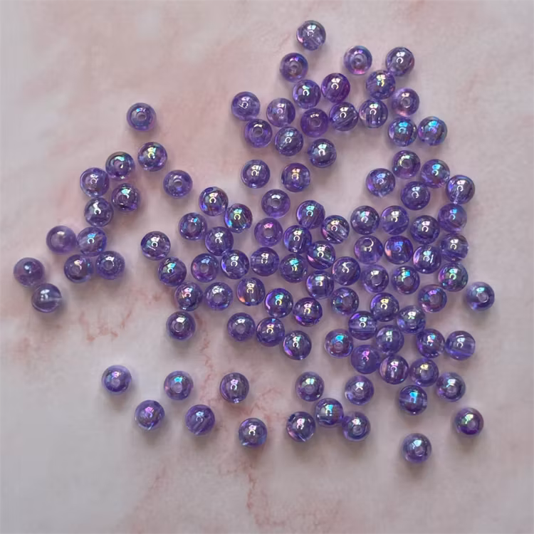 Bubbelpärla, 6mm, mörklila - 50st