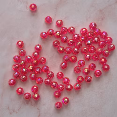 Bubbelpärla, 6mm, rosenröd - 50st