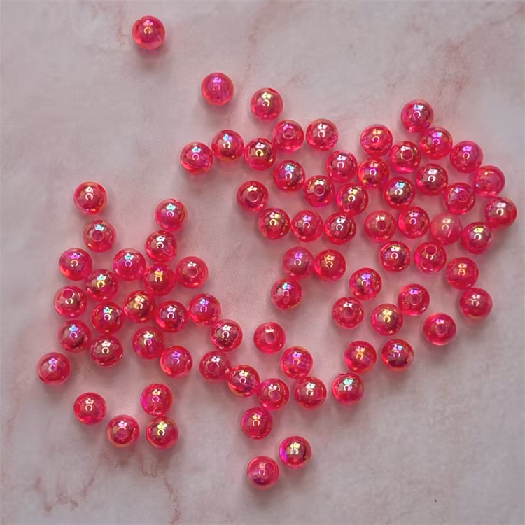 Bubbelpärla, 6mm, rosenröd - 50st