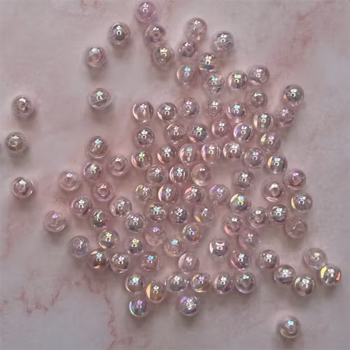 Bubbelpärla, 6mm, rosa - 50st