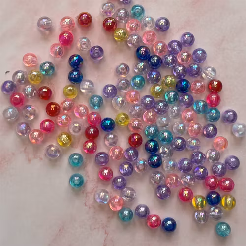 Bubbelpärla, 6mm, mix - 50st