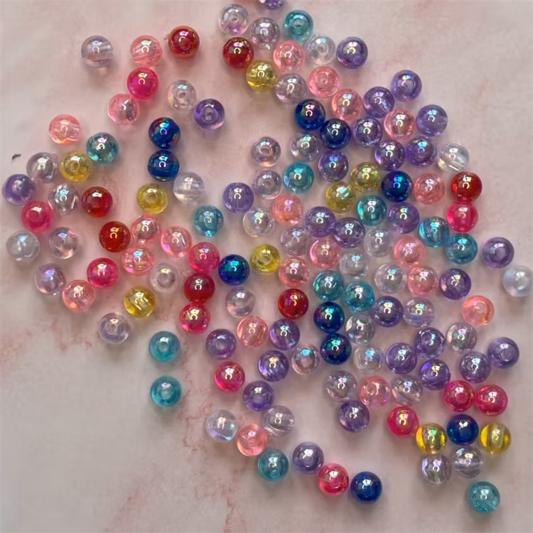 Bubbelpärla, 6mm, mix - 50st