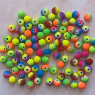 Gummerad akryl, mix, 8mm - 50 st