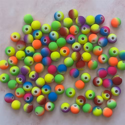 Gummerad akryl, mix, 8mm - 50 st