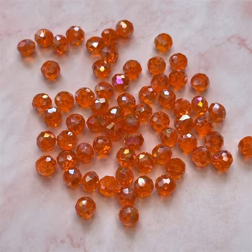 Österrikisk konstgjord kristall, orange, 8mm - 50 st