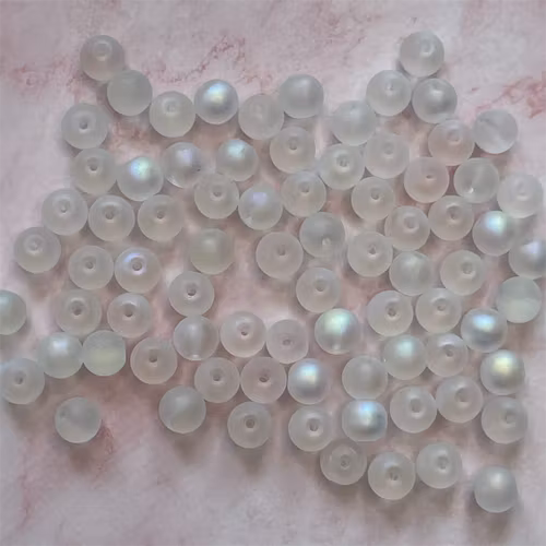 Frostad glas, vit, 8mm - 50 st