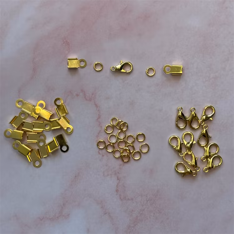 Hummerlås med bandavslut, guld - 10st