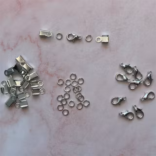 Hummerlås med bandavslut, silver - 10st