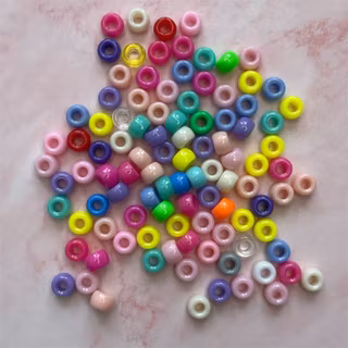 Ponypärlor, 6x9mm, mix - 100st